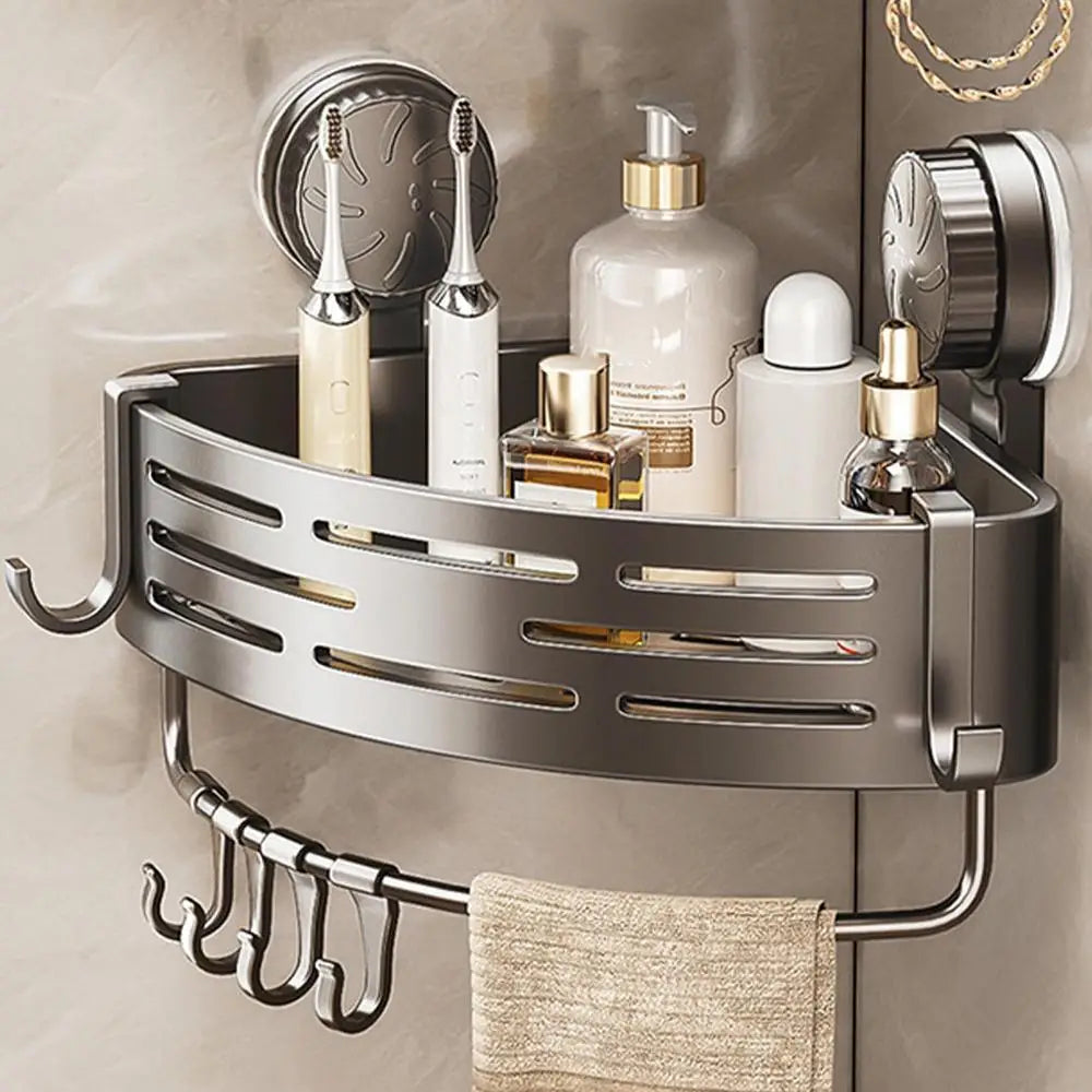Étagère Douche Angle Triangulaire Sans Perçage – Ventouse Murale, Rangement Salle de Bain & Douche | Coin Pratique