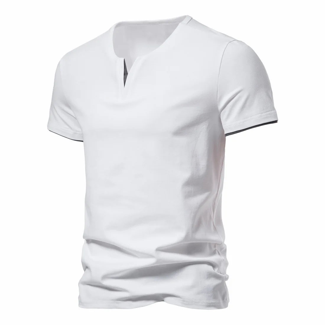 T-Shirt Homme Henley Col V Manches Courtes Coton Slim Fit Casual Basique Été Confortable Respirant Élégant Intemporel – Tee Shirt Henley Premium Slim | Mode Homme Casual Premium
