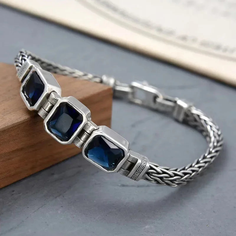 Bracelet Cord Tressé Main 5MM Couleur Argent – Style Retro & Hip Hop | Bijou Unisexe Homme & Femme | Accessoire Mode Tendance
