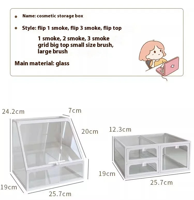 Armoire Rangement Cosmétiques Anti-Poussière Grande Capacité – Organisateur Skincare, Maquillage & Pinceaux | Bureau & Coiffeuse