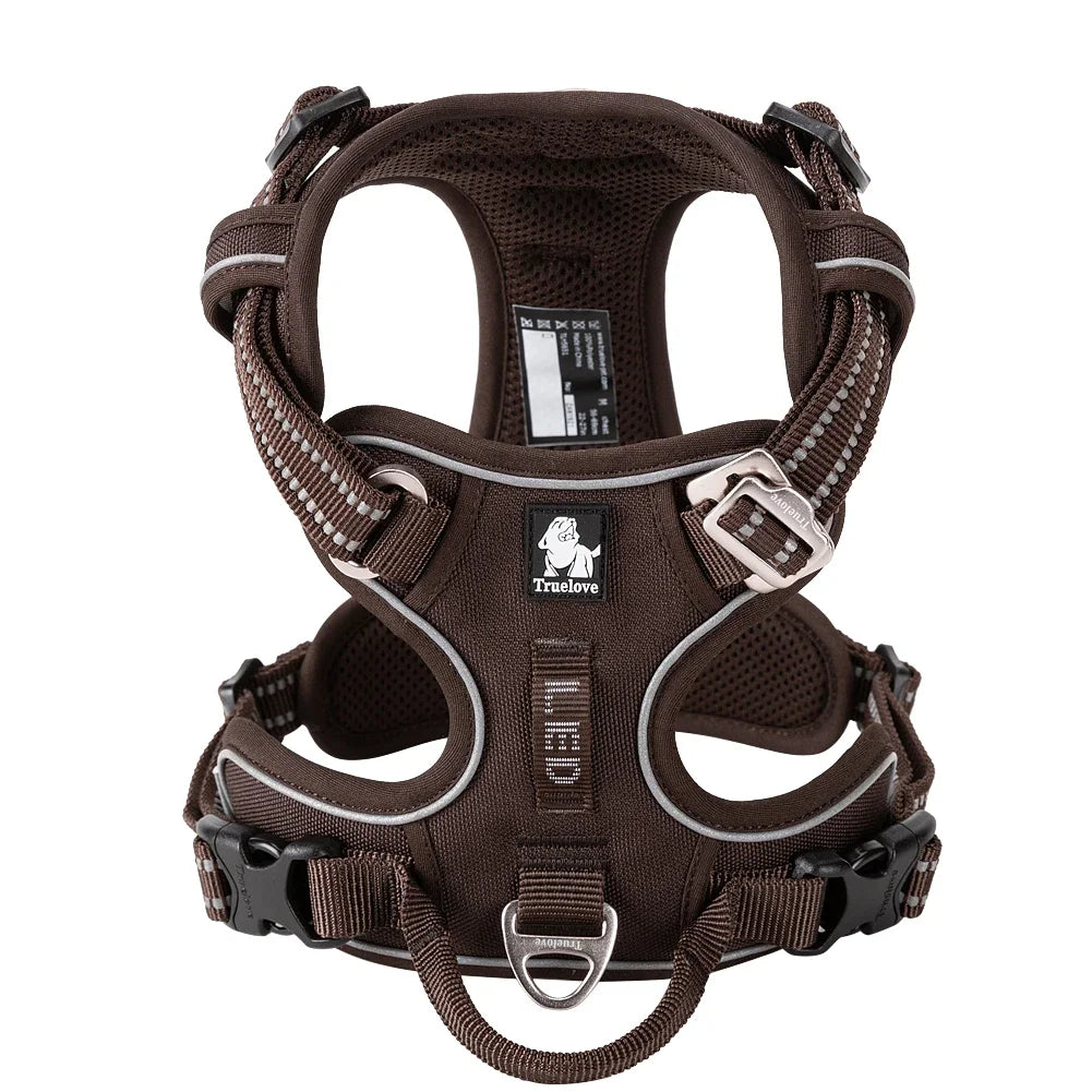 Harnais Chien TRUE LOVE Anti-Traction Nylon Réfléchissant Réglable – Confortable Enfilage Facile Toutes Tailles | Truelove TLH5654