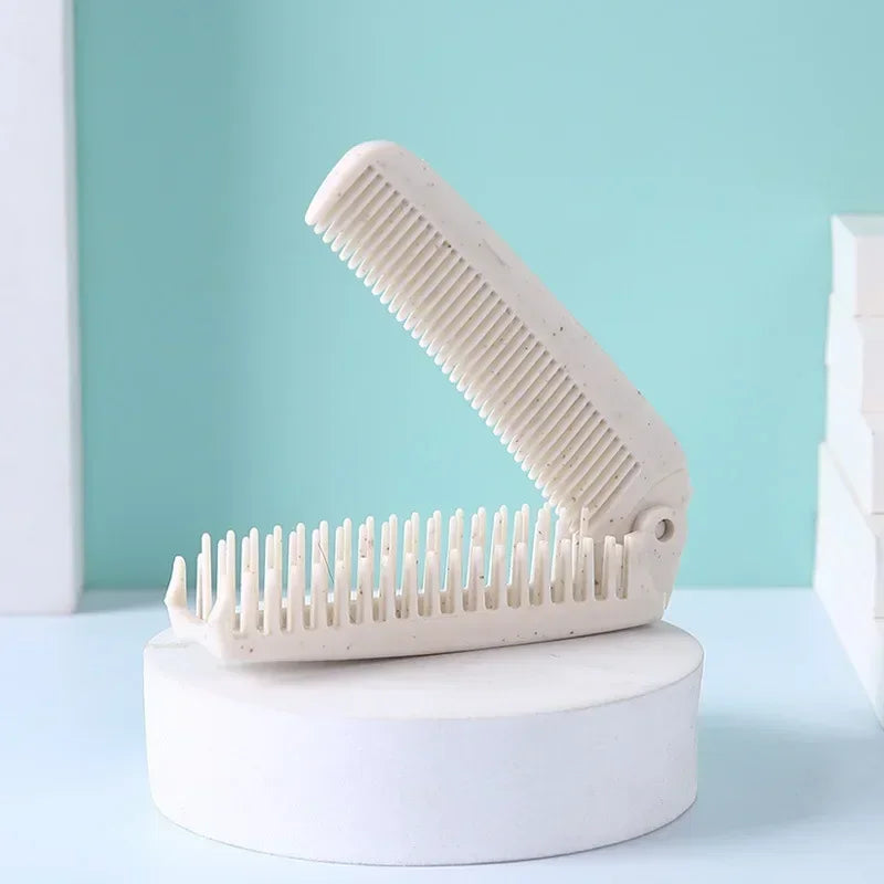 Peigne Brosse Pliable Anti-Statique Voyage – Paille de Blé Éco-Responsable | Coiffage Facile & Compact | Accessoire Cheveux