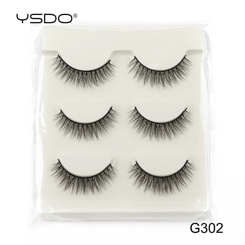 Faux Cils Mink 3D YSDO – Lot 3/5/10 Paires | Maquillage Dramatique Naturel
