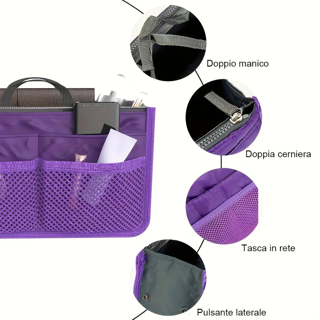Sac Rangement Bi-Fold Double Zip – Grande Capacité | Organisateur Maquillage & Toilette