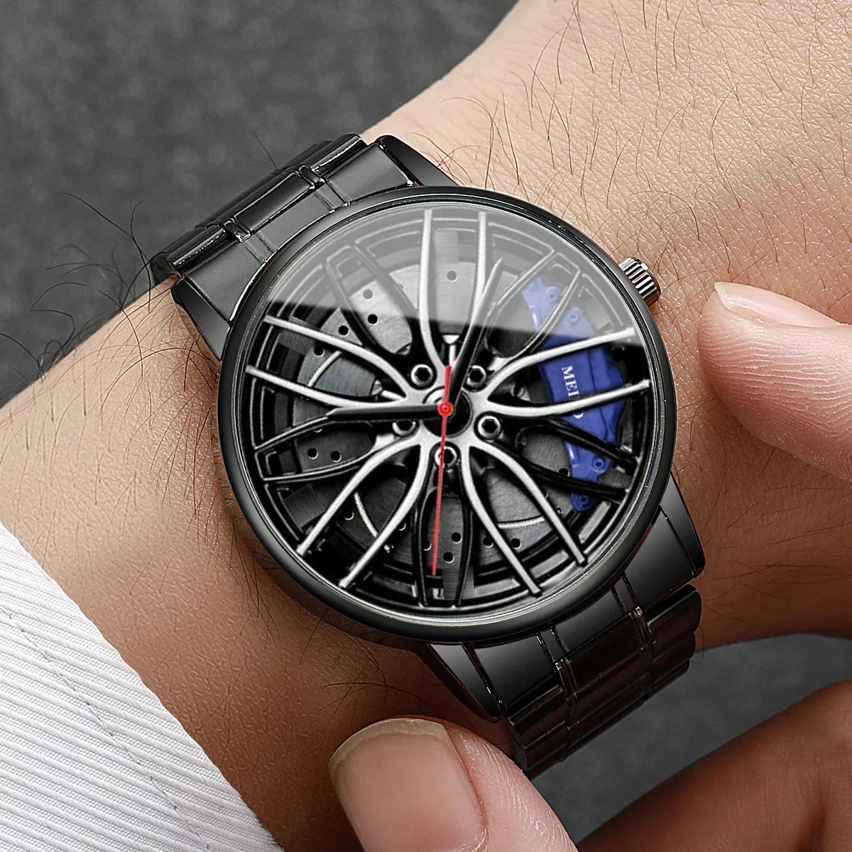 Montre Homme Sport Roue 3D Auto – Bracelet Acier Inoxydable Business Fashion