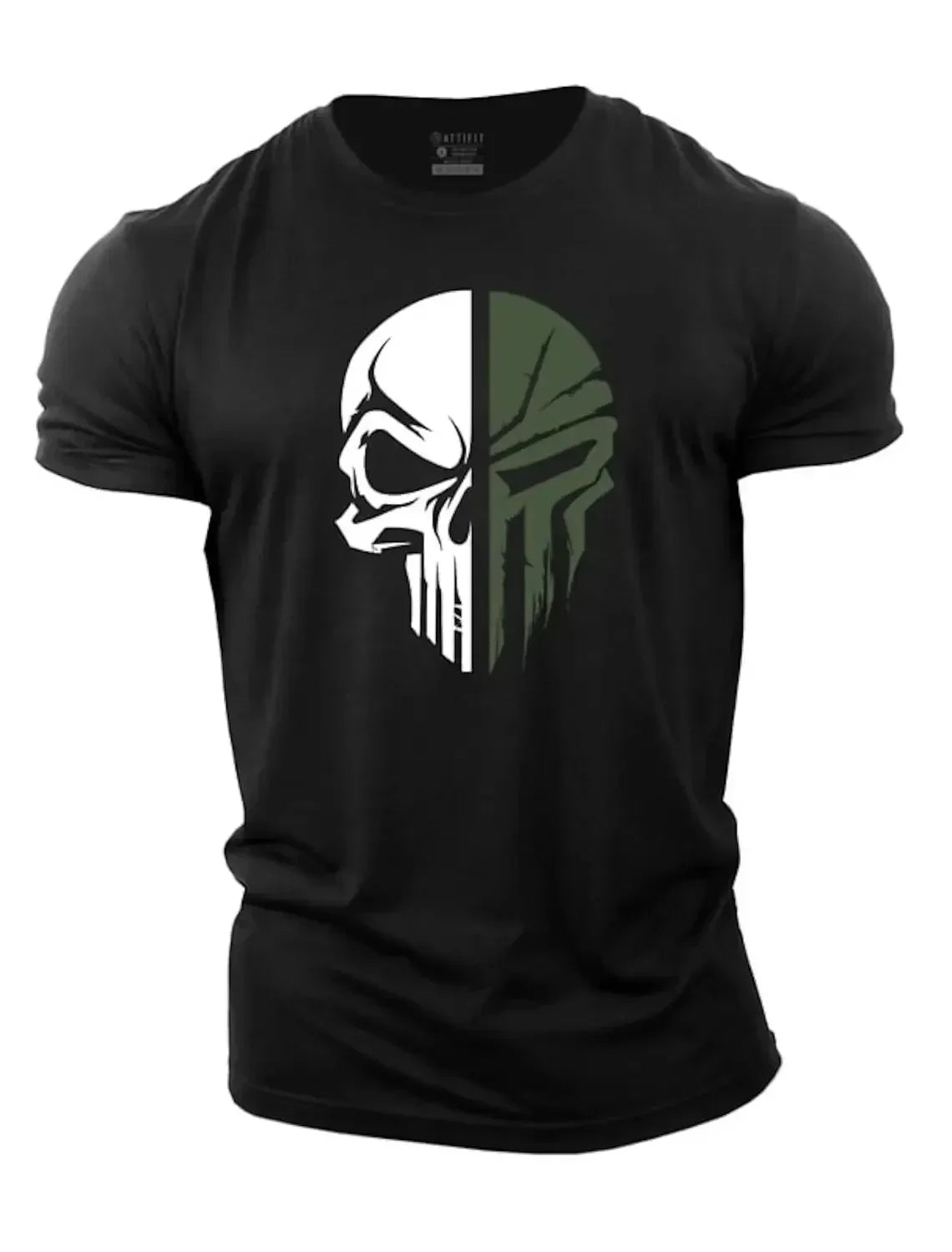 T-Shirt Homme Imprimé 3D Crâne Militaire Oversized Gym Manches Courtes Sportswear Sport Streetwear – Tee Graphique Dark Tendance | Mode Homme Sport Urban
