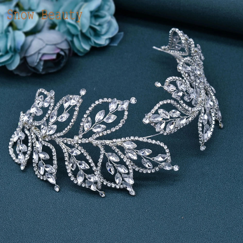 Diadème Cristal Mariée Luxe – Couronne Strass Rhinestone | Tiare Nuptiale Mariage, Soirée & Concours | Bijou de Tête Femme Premium