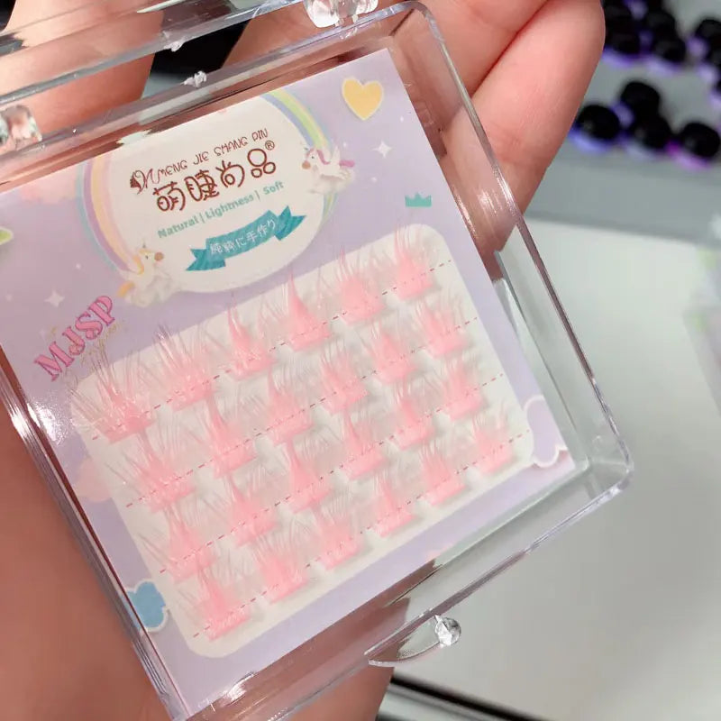 Clusters Cils Colorés Manga Rose Blanc Bleu Violet – Faux Cils Naturels Longs Faux Bouquets | Maquillage Wholesale