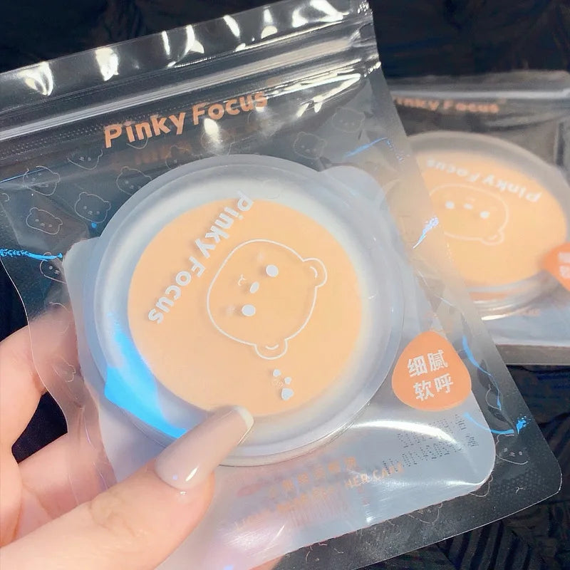 Poudre Compacte Visage avec Puff – Fond de Teint Lisse Correcteur Pores | Illuminateur Blanchissant Cosmétique