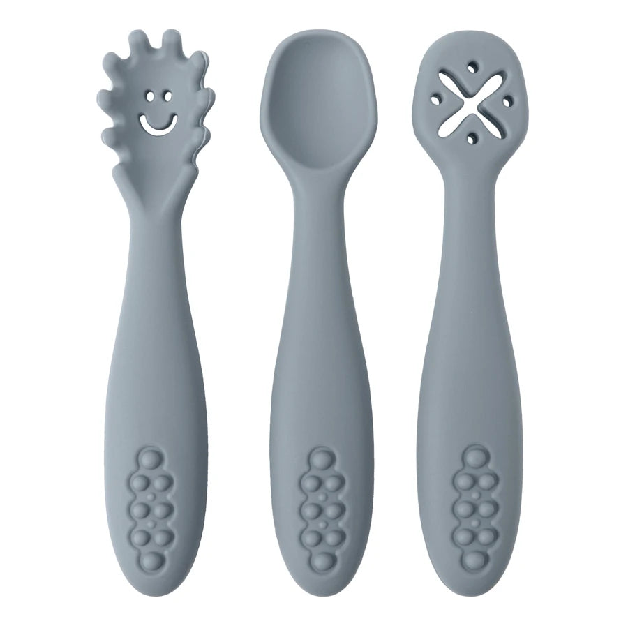 3-teiliges Baby-Lernlöffel-Set – Ergonomisches Besteck für Kleinkinder