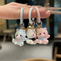 Porte-Clés Chaton Résine Clochette Kawaii – Lot 1 ou 3 pcs | 6 Couleurs au Choix | Pendentif Sac & Cadeau Femme Mignon & Original