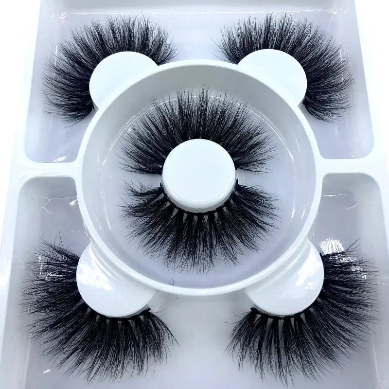 Faux Cils 3D Mink Naturels 2025 – Lot 3 Paires Longues | Extensions Cils Beauté