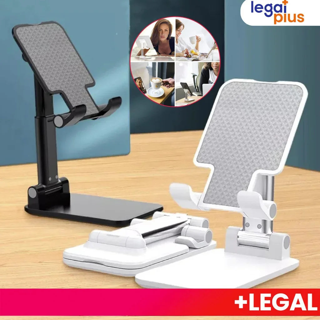Suporte Dobrável Ajustável Para Celular Tablet Preto Branco Universal Para Mesa Cama Estável Prático
