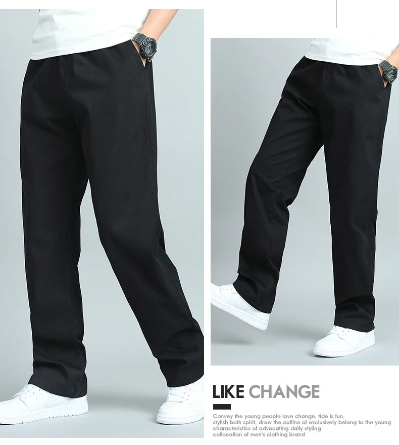 Herren Übergrößen Hose Baumwolle Casual Loose Fit Gerader Schnitt Cargohose – Sommer Herbst | Herrenmode Bequem
