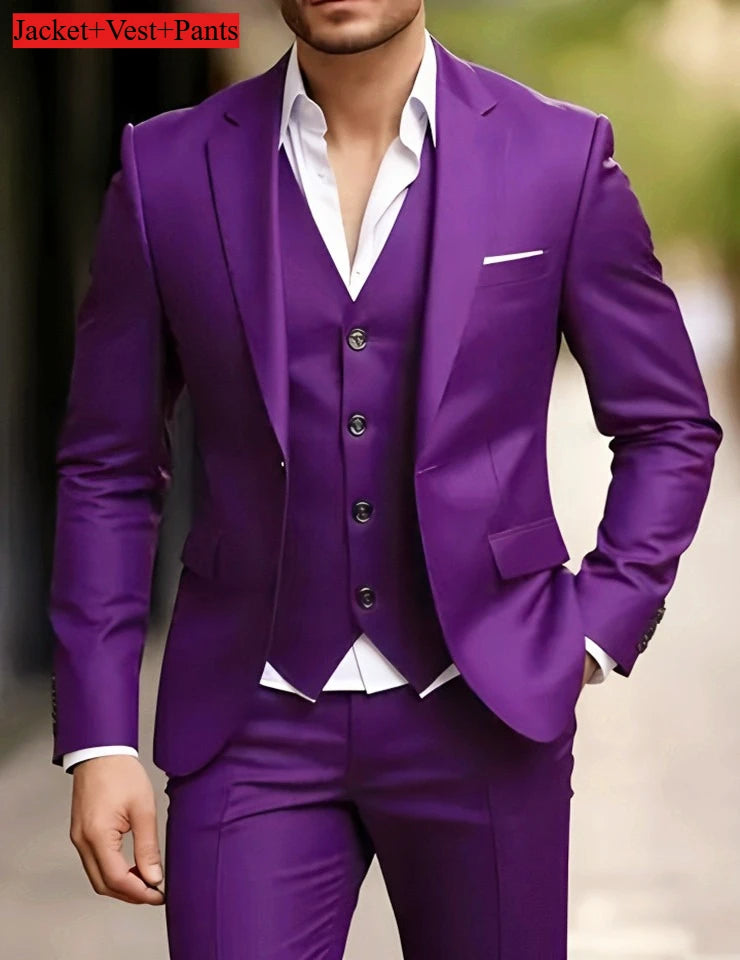 Costume Homme Slim Fit Noir – Ensemble Tuxedo Élégant Mariage & Cérémonie | Mode Homme Premium