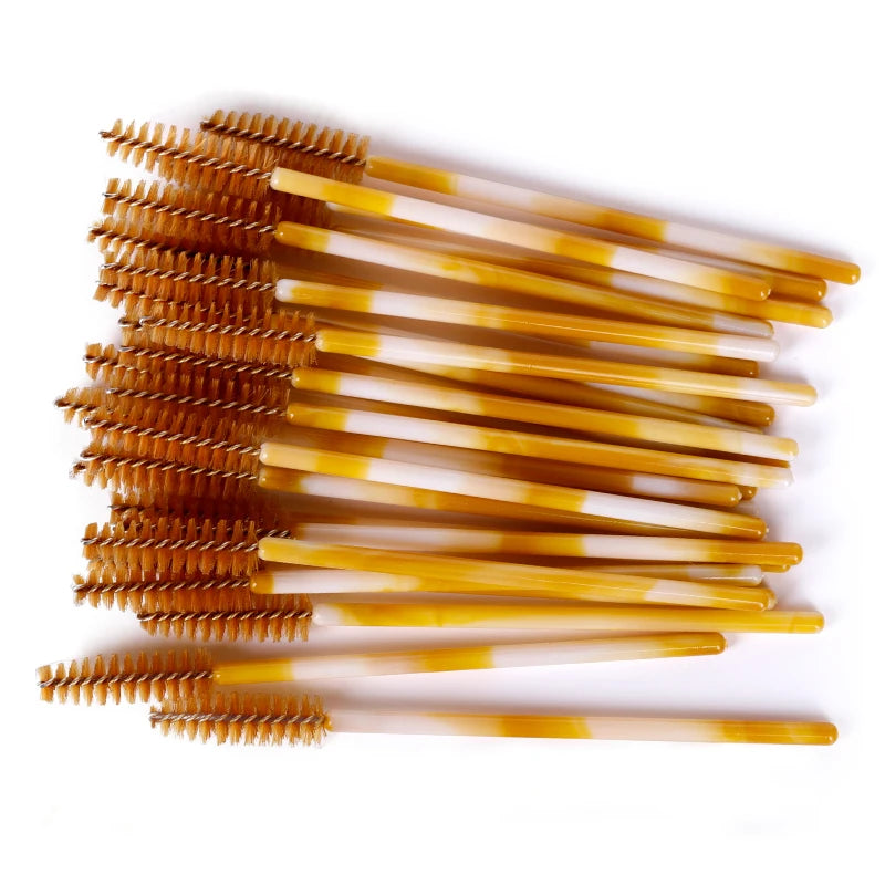 Lot 50/100 Brosses Cils Jetables Arc-en-Ciel – Mascara Wand Applicateur Extension Cils & Sourcils | Outil Maquillage