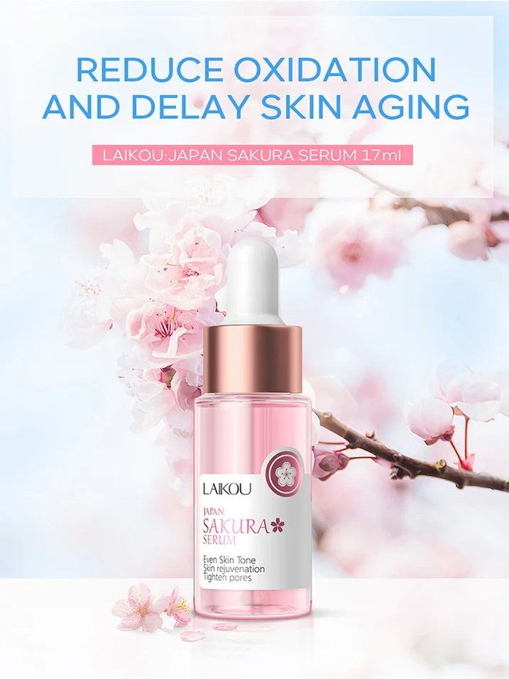 Essence Visage Sakura Laikou 17ml – Éclat Anti-Rides Hydratante Raffermissante Blanchissante