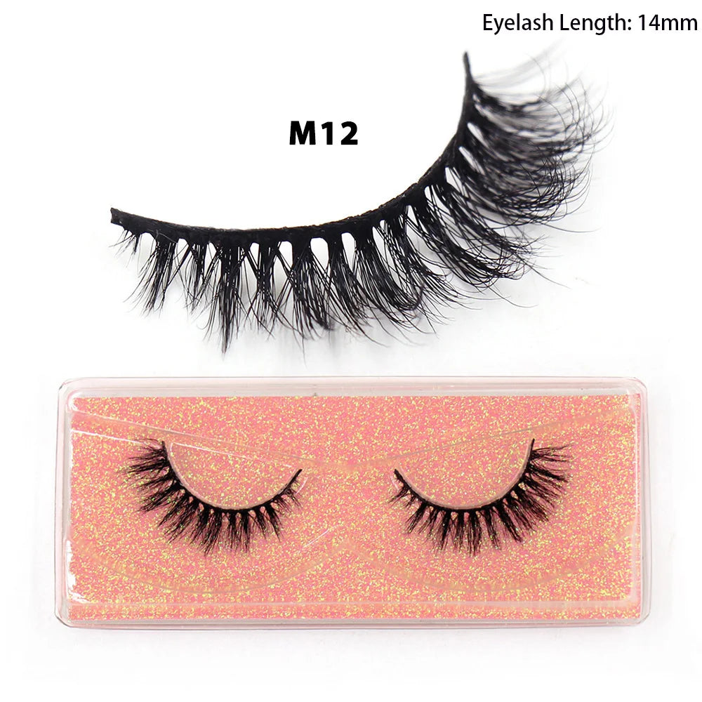 Faux Cils Naturels Courts Fluffy LEHUAMAO – Volume 12-15mm Wispy | Extension Cils Vison Maquillage