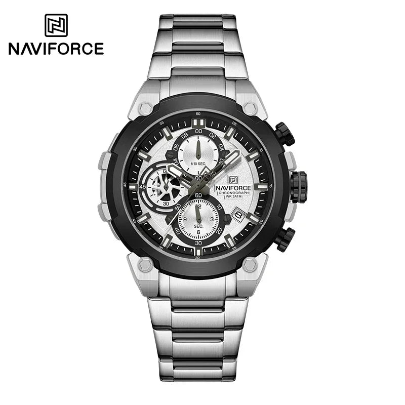 Montre Homme NAVIFORCE Chronographe Sport Militaire Calendrier Quartz – Étanche Fashion