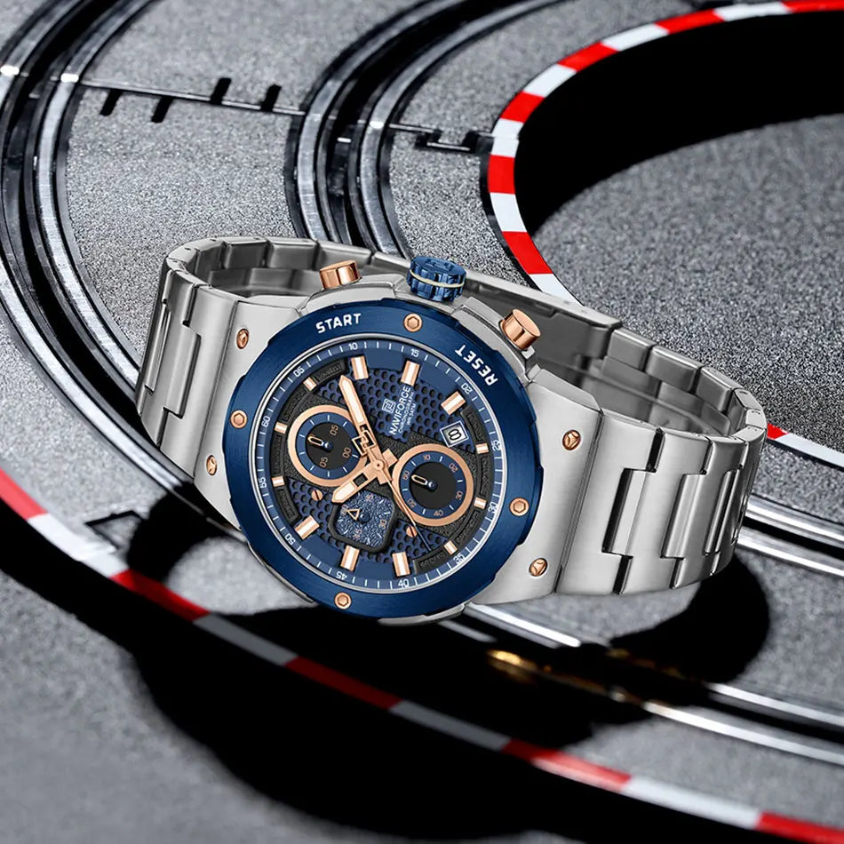 Montre Homme Chronographe Sport Luxe NAVIFORCE – Quartz Date Fashion Masculino