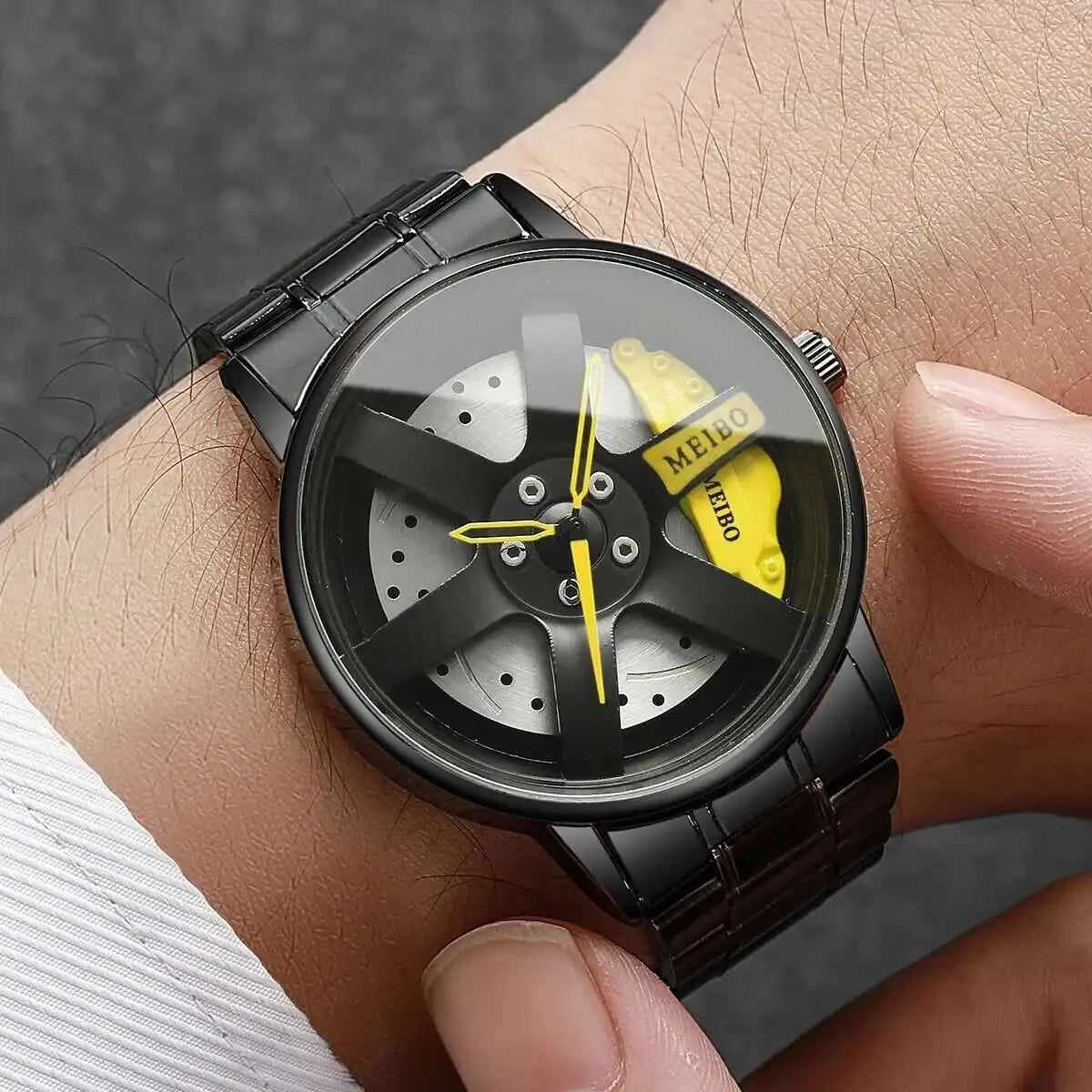 Montre Homme Sport Roue 3D Auto – Bracelet Acier Inoxydable Business Fashion