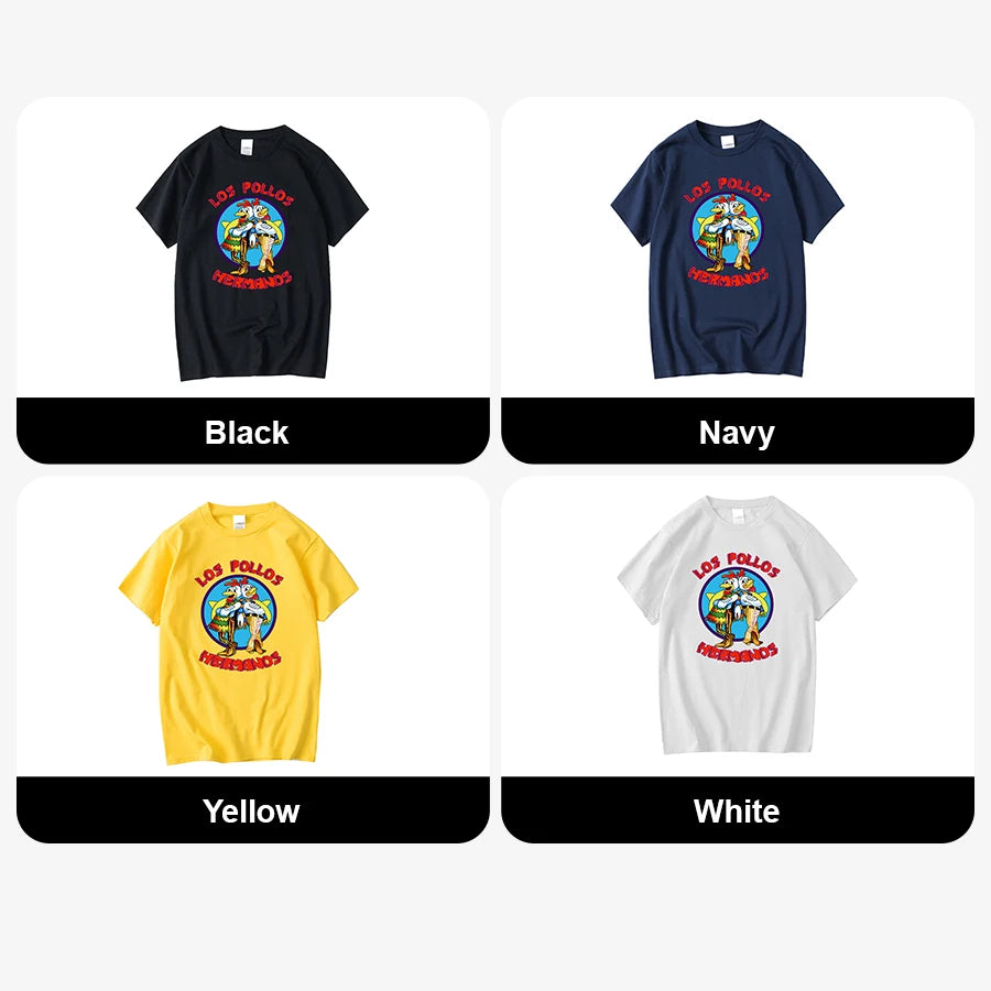 T-Shirt Homme Los Pollos Hermanos Imprimé Humour Coton Respirant Manches Courtes Été Casual Pop Culture Série TV Tendance Confortable – T-Shirt Pop Culture Premium Los Pollos Hermanos | Mode Homme Pop Culture Série TV Premium