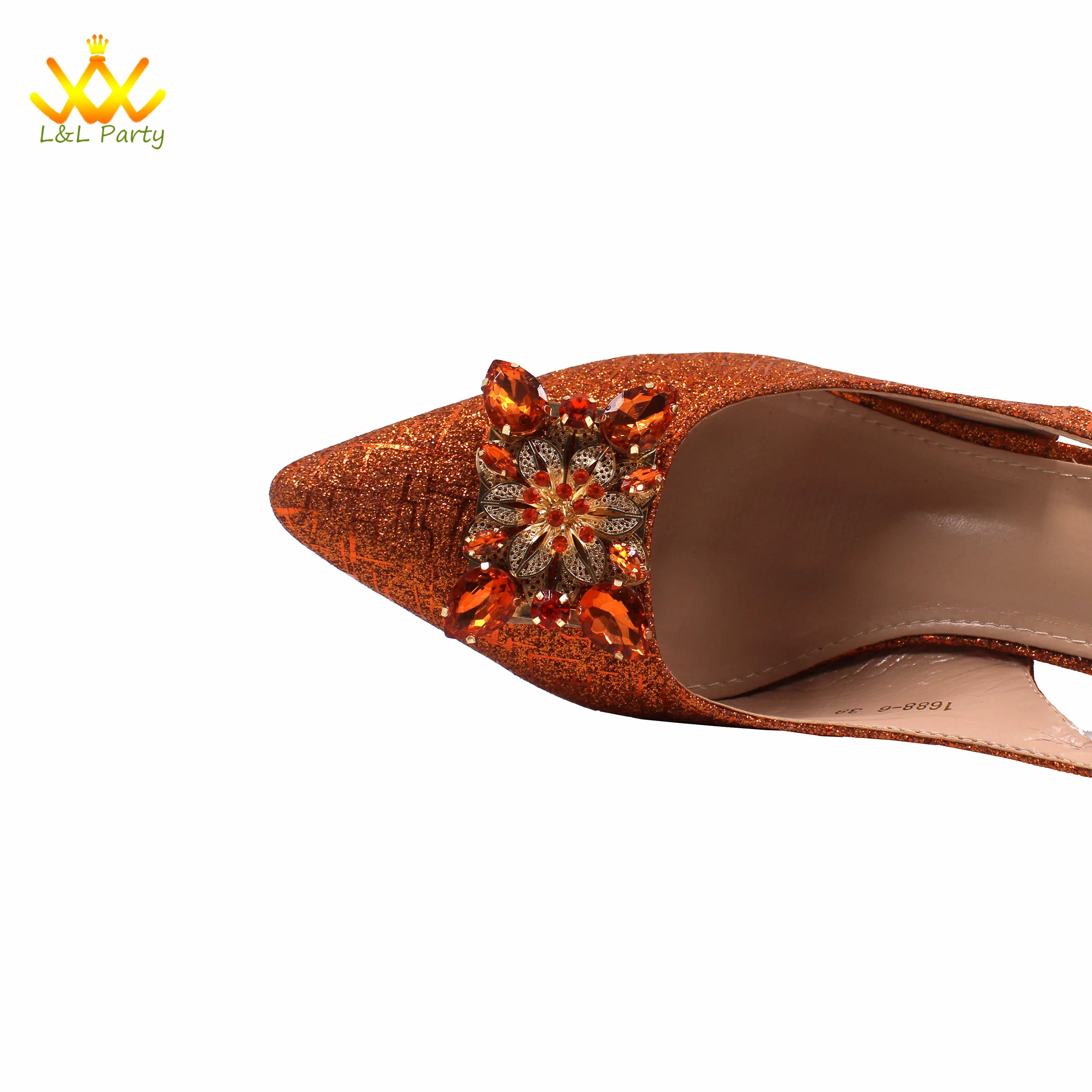 Ensemble Chaussures + Sac Italien Orange Cristal – Pumps Luxe Mariage Fête 2024