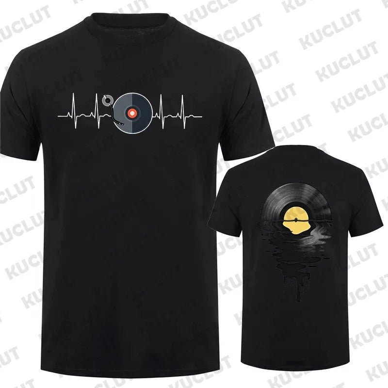 Unisex T-Shirt Musikliebhaber DJ Vinyl Plattenspieler Gedruckt Lustiges Geschenk Musik Herren Damen – Trendiges Grafik-T-Shirt | Unisex-Musikmode