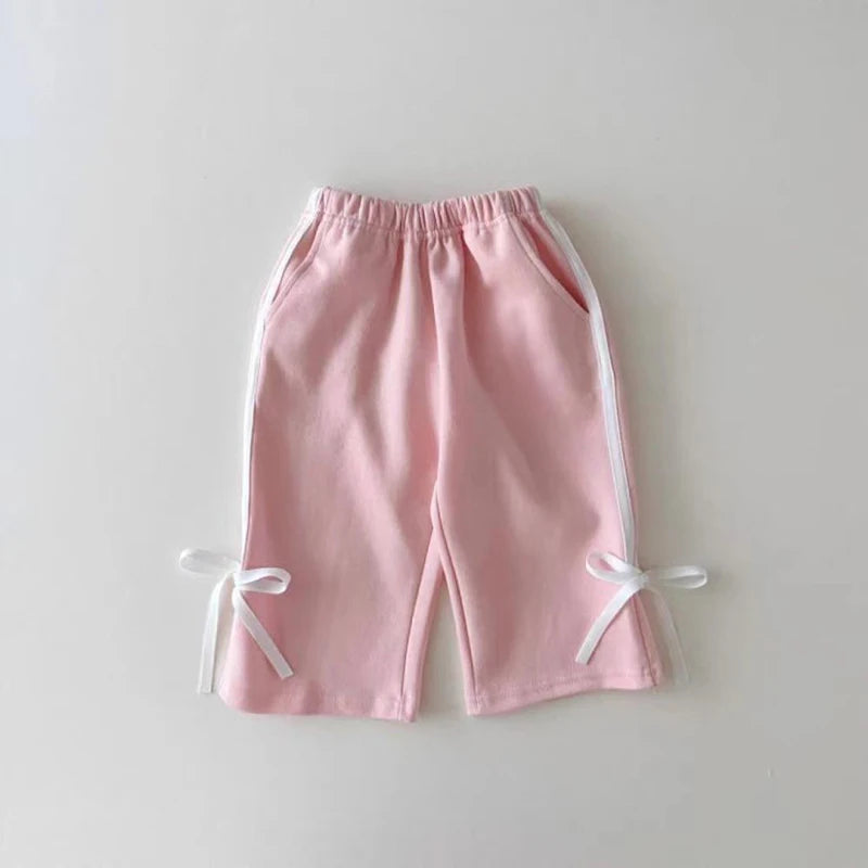 MILANCEL Mädchen-Set Hoodie mit Schleife + Hose 0-5 Jahre – Sportlicher Pullover Herbst 2-teilig