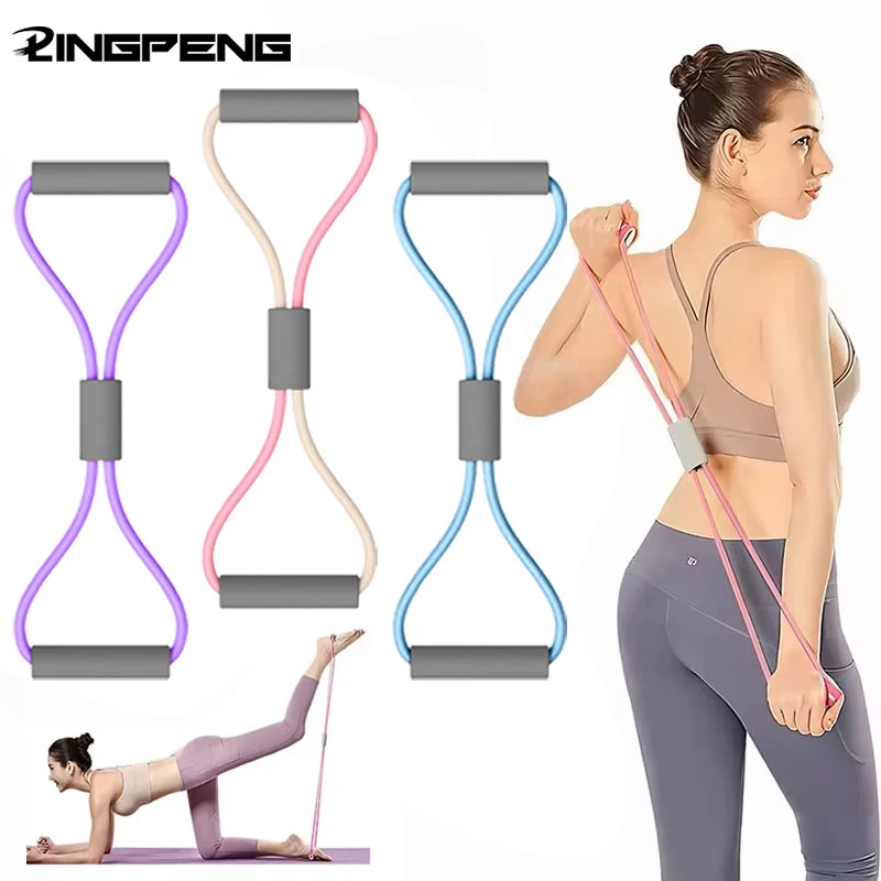 Bande Élastique Fitness en 8 – Expandeur Poitrine & Épaules | Yoga, Musculation & Stretching | Portable Maison & Gym
