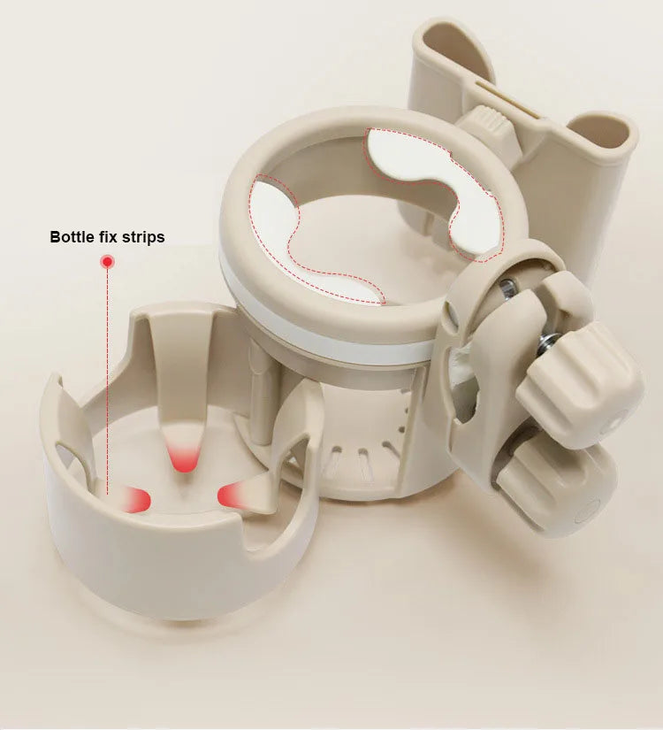 Porte-Gobelet Universel Poussette Bébé – Support Bouteille Café Téléphone Tricycle Fauteuil Roulant