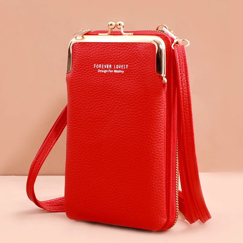 Mini Sac Bandoulière Femme Cuir Mat – Pochette Messenger Clutch Téléphone Tendance
