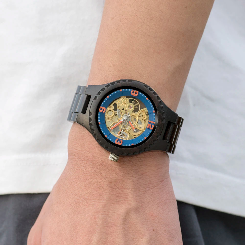 Montre Homme BOBO BIRD Bois Mécanique Luxe – Grand Cadran Top Brand Naturel Unique