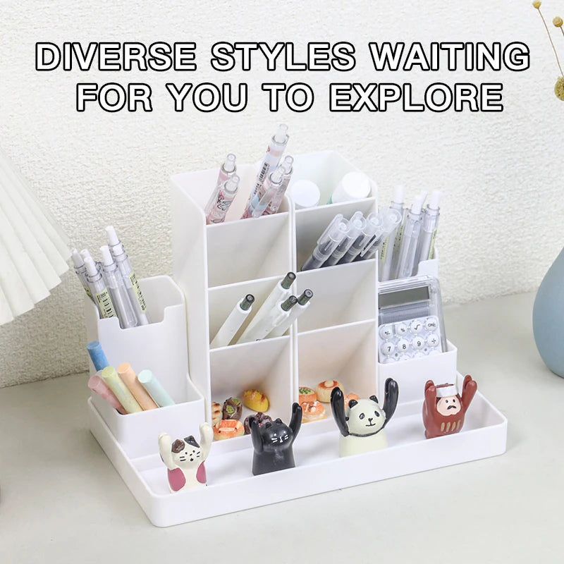 Porte-Stylos Bureau Organisateur Desktop – Support Crayons Papeterie École Accessoires