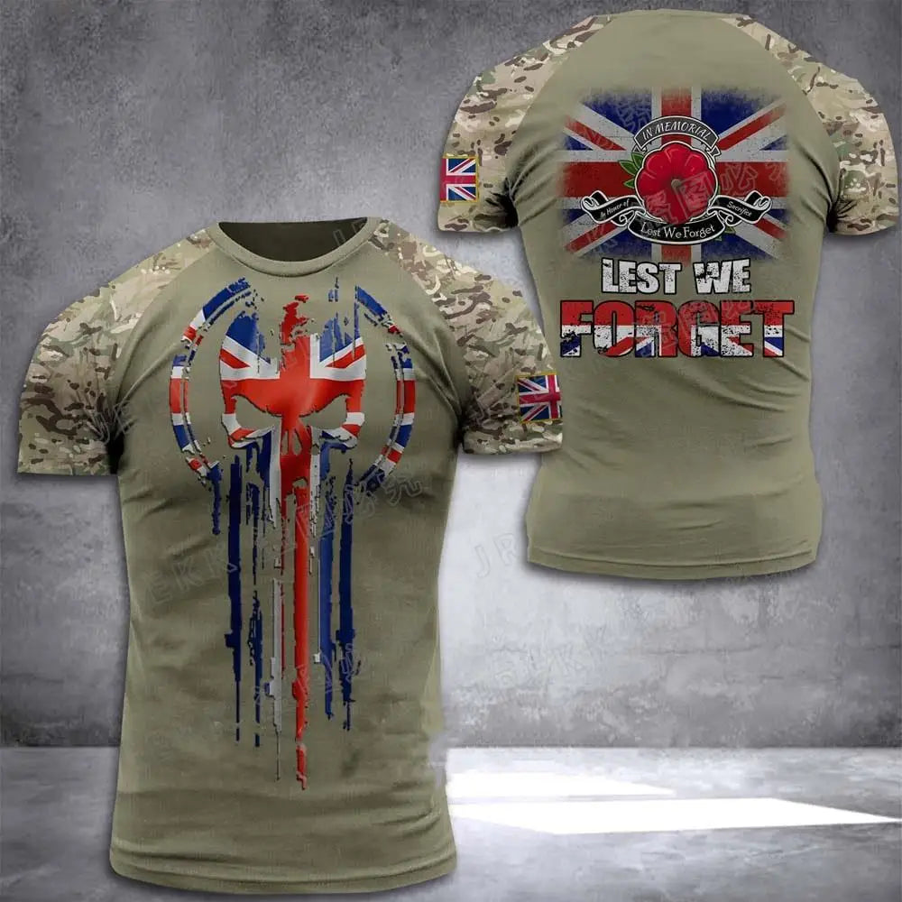 T-Shirt Homme Drapeau Britannique Graphic 3D Imprimé Camouflage Terrain Gym Haute Qualité Manches Courtes Été Casual Patriotique Tendance Confortable – T-Shirt Graphic 3D Premium Drapeau Britannique Camouflage | Mode Homme Graphic Premium