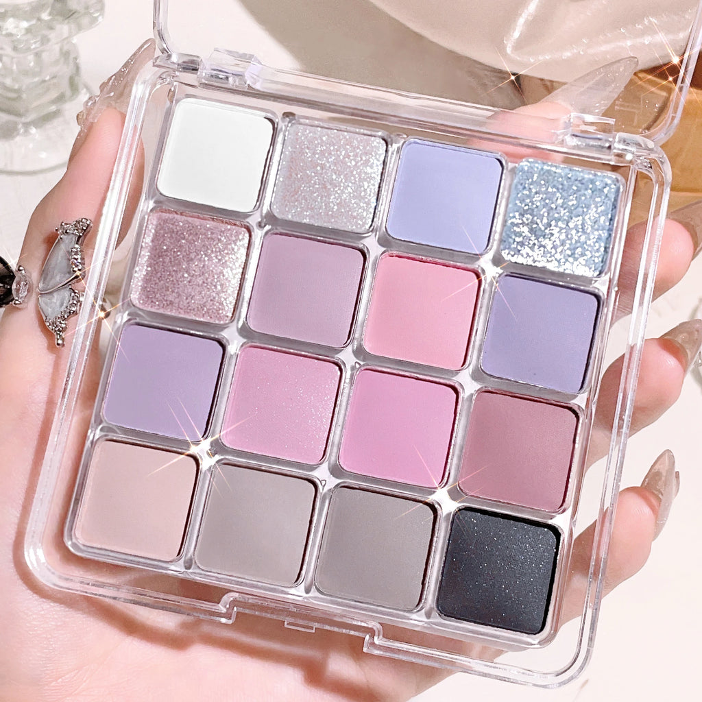 Palette Fard à Paupières 16 Couleurs Sunset Magic – Perle & Mat Tons Terre | Maquillage Coréen Yeux