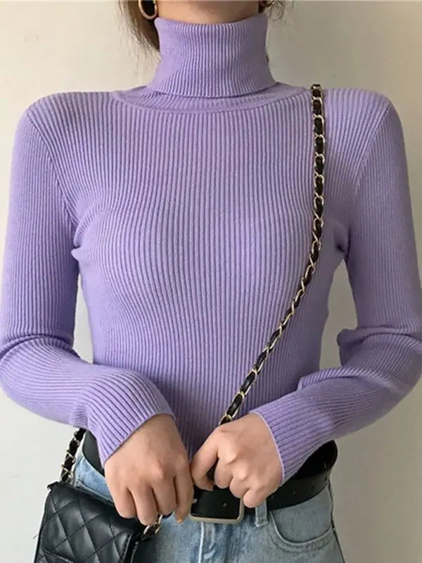 Pull Col Roulé Cachemire Ultra-Doux Femme - Tricot Basique Chic Automne Hiver | Heliar