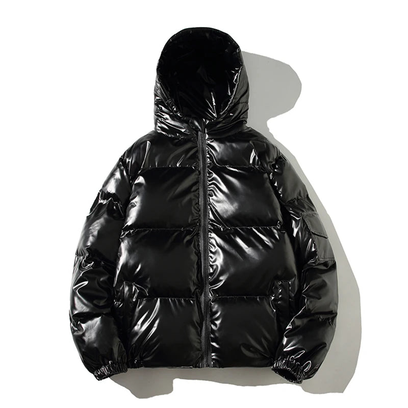 Parka Hiver Homme Harajuku Zip Capuche 2024 – Manteau Chaud Coupe-Vent Casual