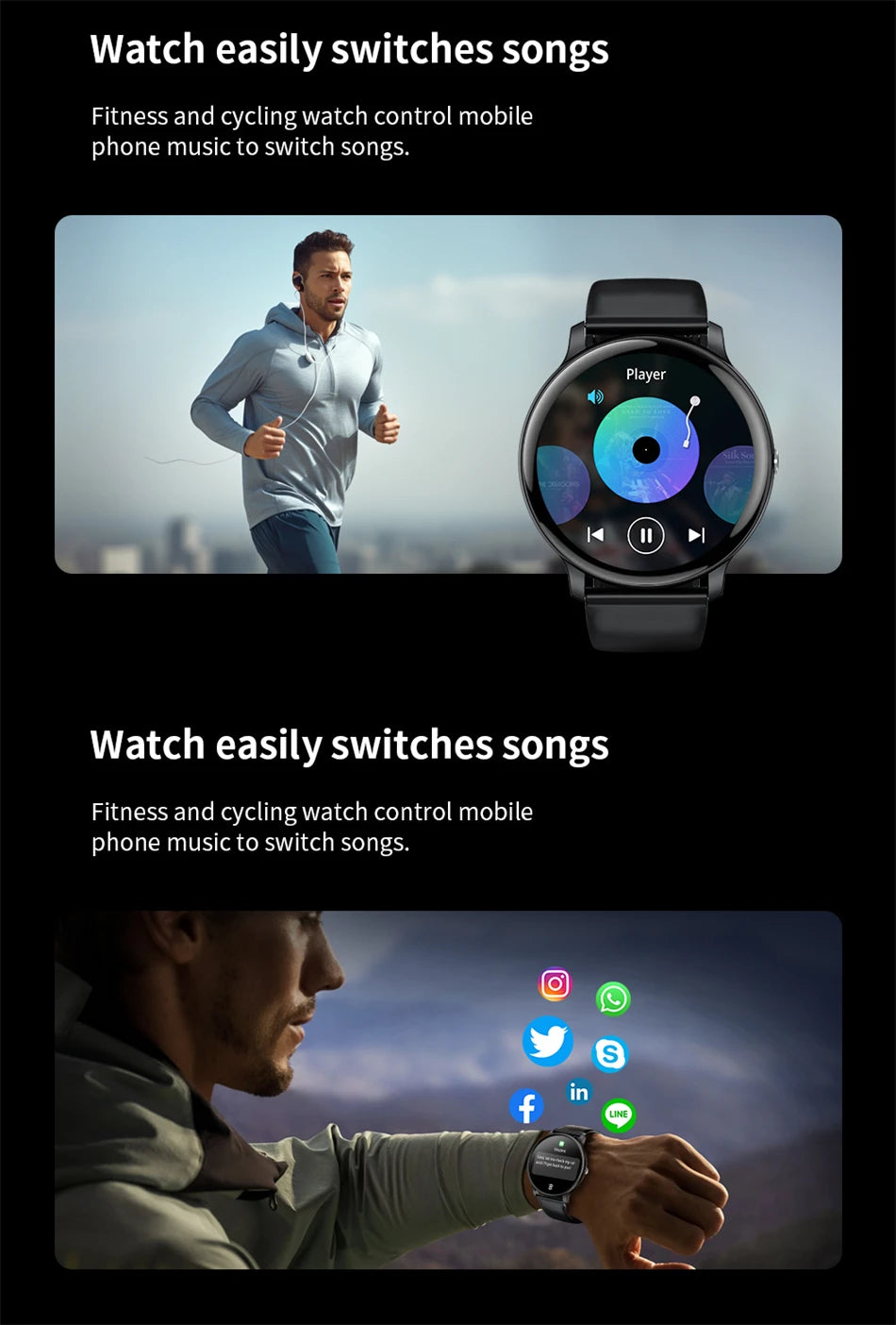Smartwatch Unisexe 1.39" Appels Messages Sport Calories Météo Cadran DIY Personnalisable Homme Femme Étanche | Smartwatch Unisexe Multifonction Premium