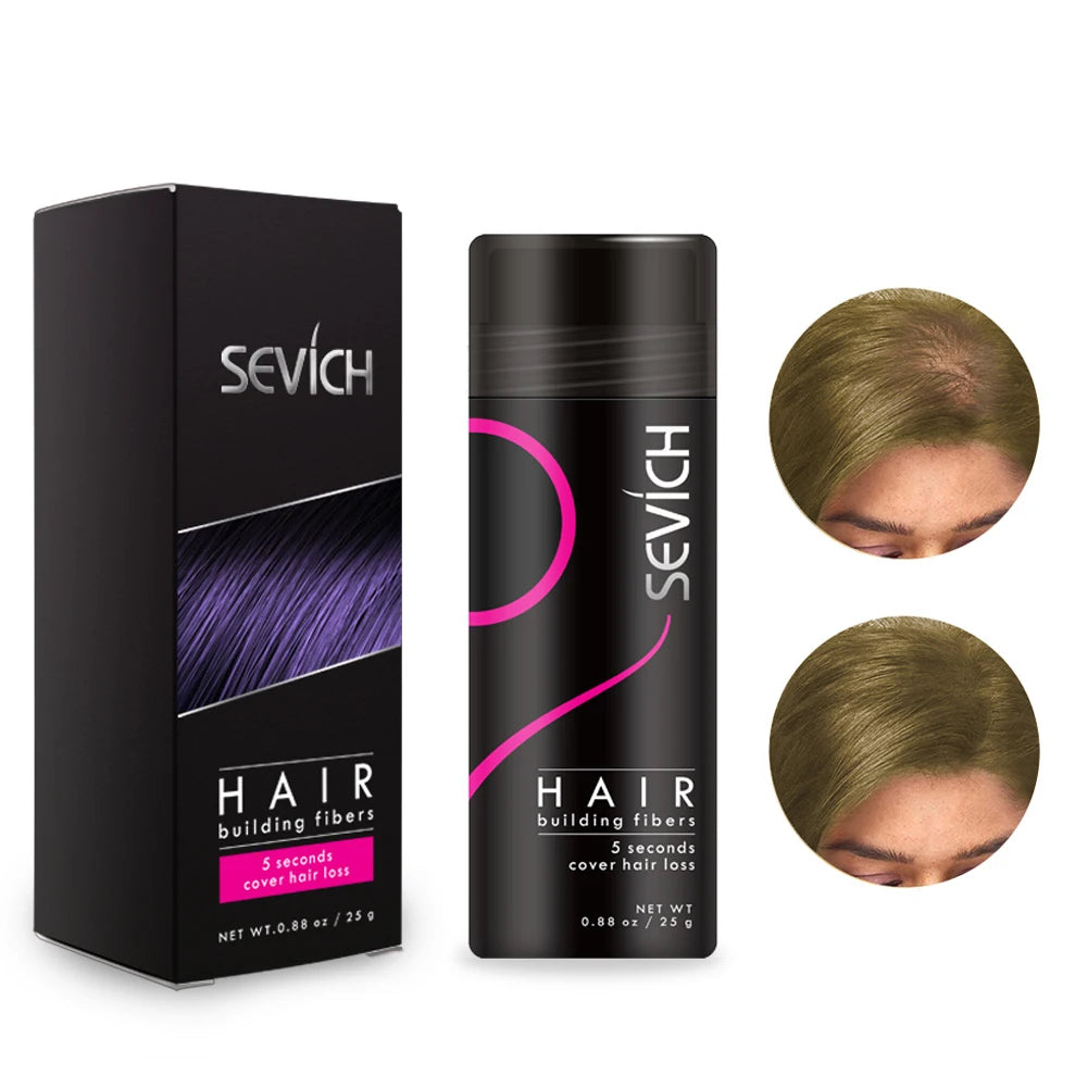 Sevich Fibres Capillaires Kératine 25g – Anti-Chute, Densifiant, Camouflage Calvitie & Zones Clairsemées | Poudre Cheveux