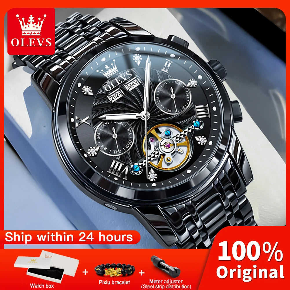 Montre Mécanique Automatique Luxe Homme OLEVS 7088 – Grand Cadran Lumineux Étanche Cadeau