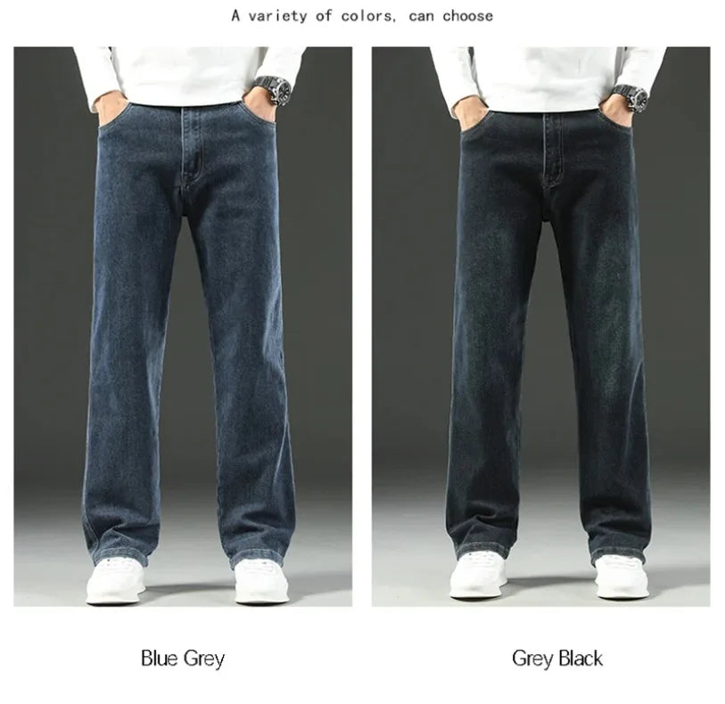 Herren Loose Straight Weites Bein Business Casual Bequem Vielseitig Frühling Herbst Elegant Zeitlos Fashion – Premium Wide Leg Business Casual Straight Jeans | Herren Denim Business Premium Mode