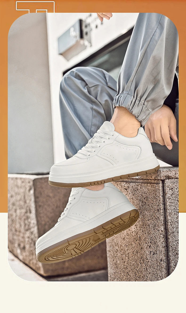Chaussures Rehaussantes Homme 10/8/6CM Invisibles – Sport Blanches Grande Taille 37-44