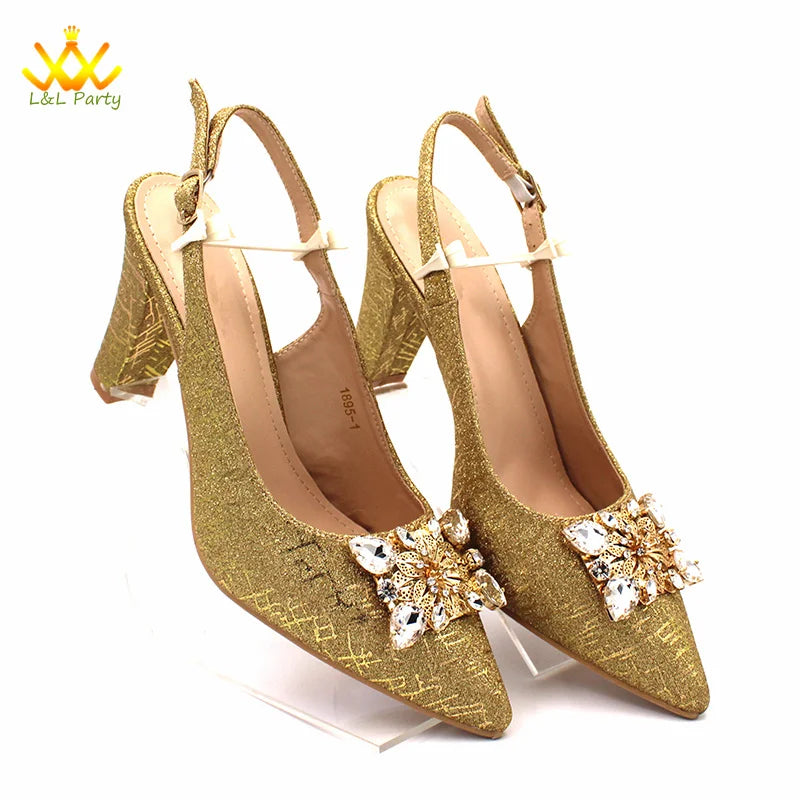 Ensemble Chaussures + Sac Italien Orange Cristal – Pumps Luxe Mariage Fête 2024