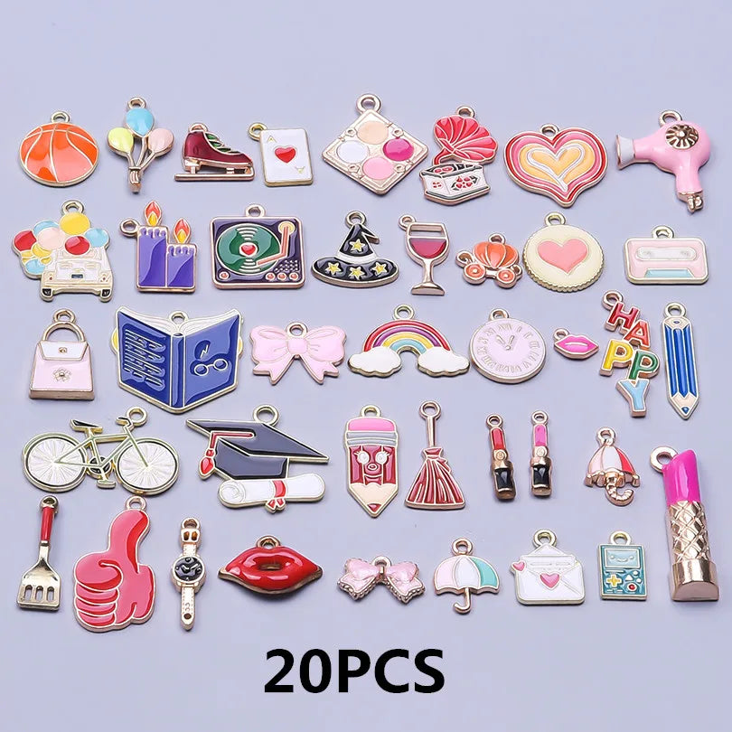 Pendentifs Émail & Breloques Fleurs Mix DIY – Matériaux Bijoux Fait Main en Vrac | Lot Assortiment Bracelet & Collier | Idéal Créatrices & Revendeuses