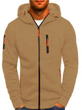 Hoodie Zippé Homme Couleur Unie – Veste Sport Casual Confortable Manches Longues Printemps Automne | Mode Homme Premium