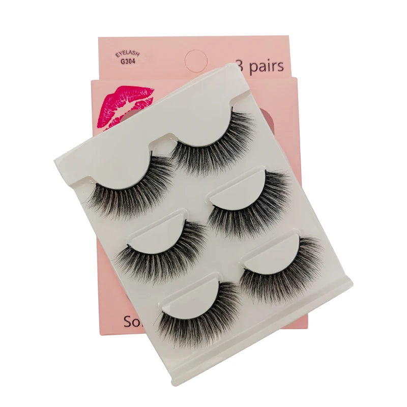 Lot 3 Paires Faux Cils 3D Vison SHIDISHANGPIN – 27 Styles Fluffy Wispy Épais | Cils Faux Faits Main Maquillage Yeux