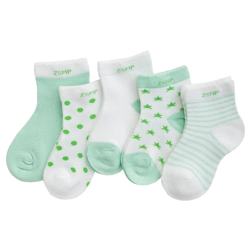5er-Pack Babysocken in verschiedenen Farben – Sommersocken für Neugeborene 0-3 Jahre