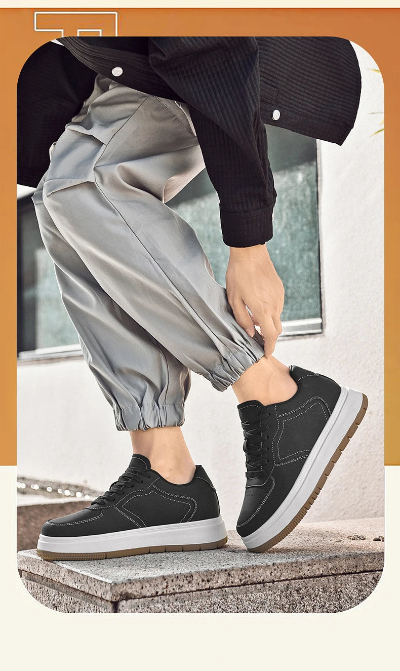 Chaussures Rehaussantes Homme 10/8/6CM Invisibles – Sport Blanches Grande Taille 37-44
