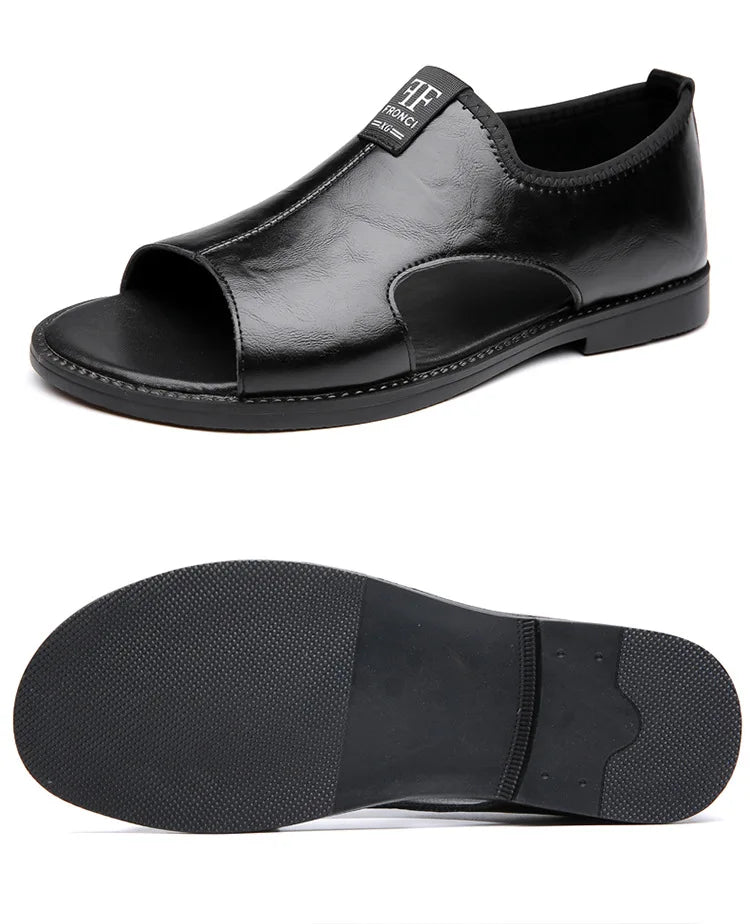 Sandales Cuir Soft Sole Homme Plage Conduite – Slippers Outdoor Confortables Qualité